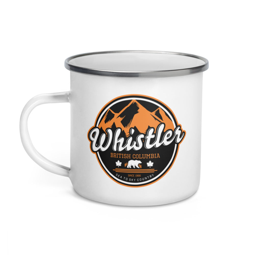 Orange Peaks Enamel Camping Mug- The Nook of the North