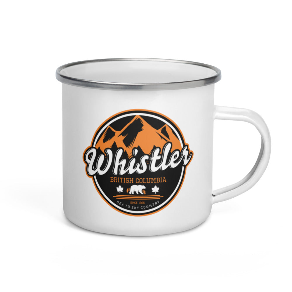 Orange Peaks Enamel Camping Mug- The Nook of the North