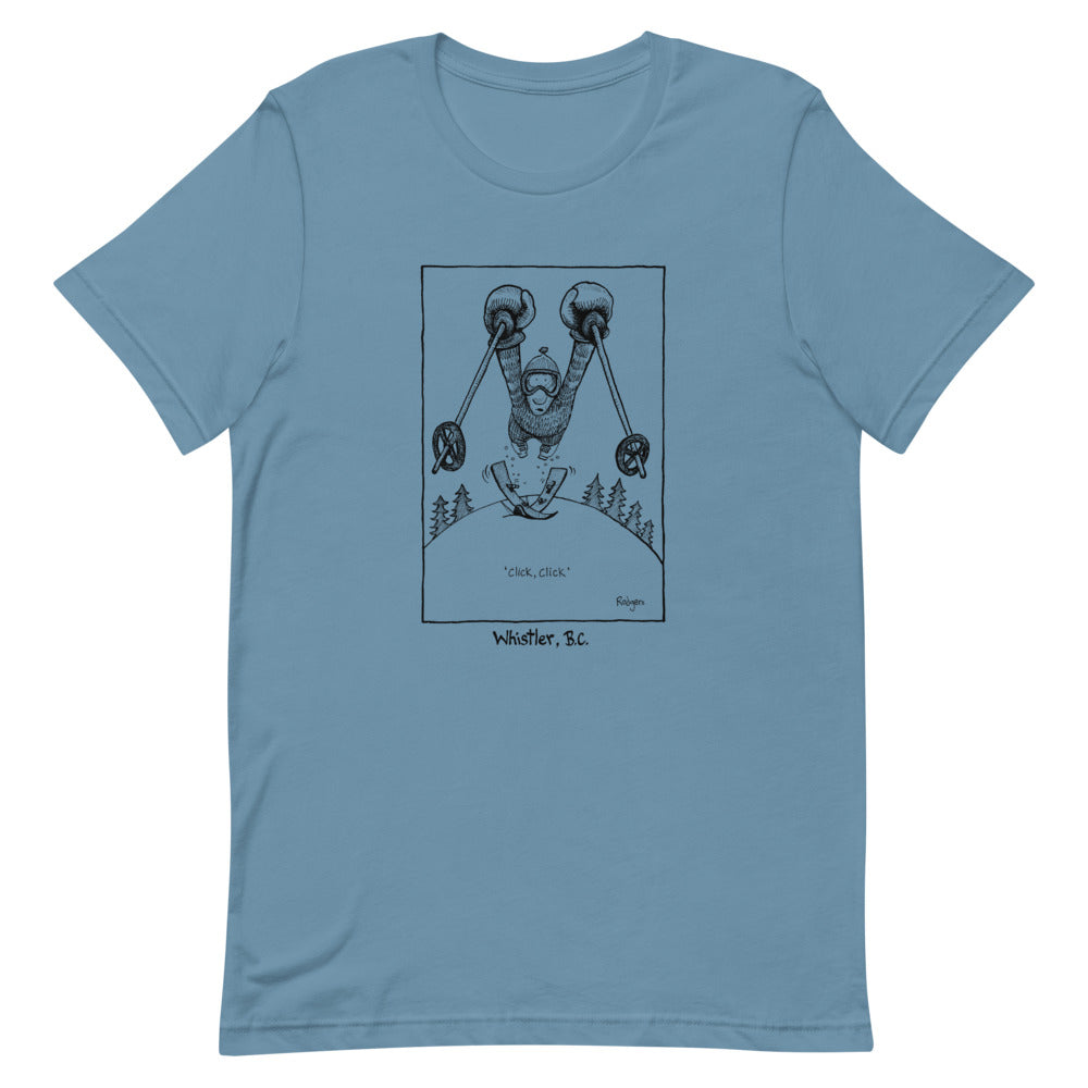 Click-click skier T-Shirt - The Nook of the North Whistler