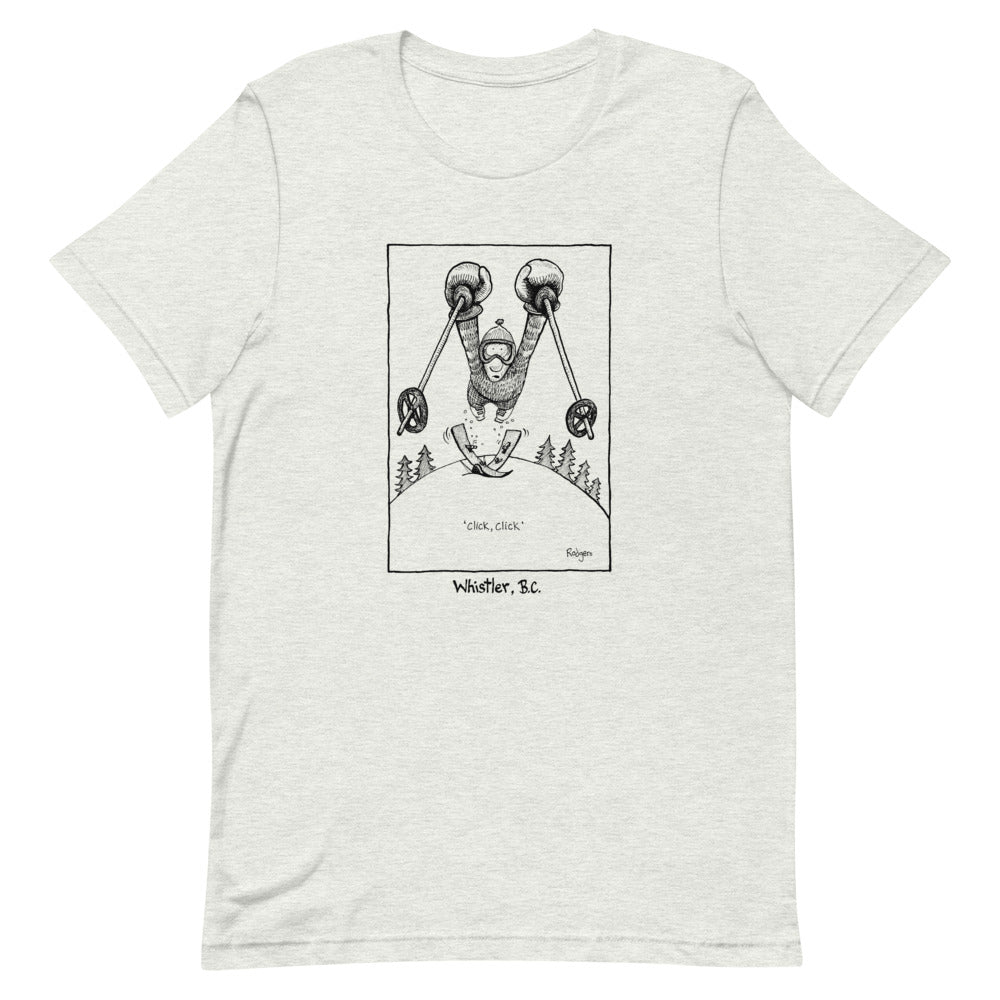 Click-click skier T-Shirt - The Nook of the North Whistler