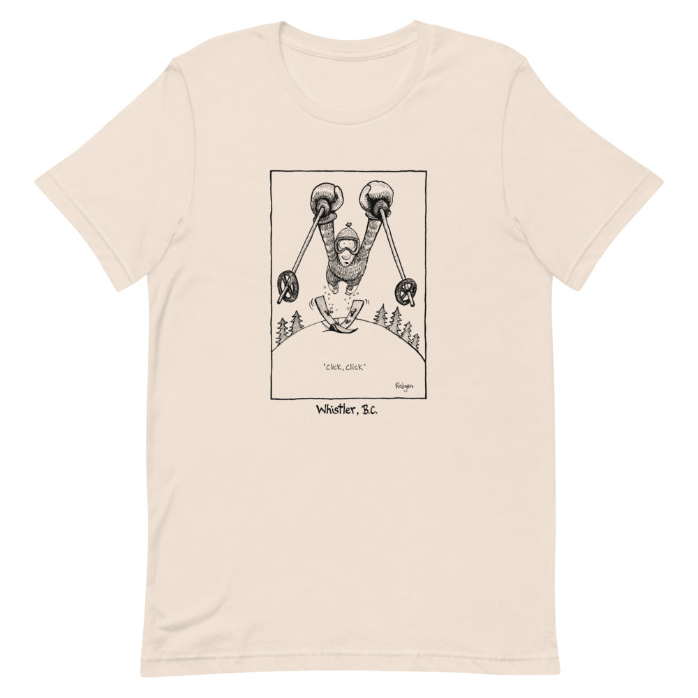Click-click skier T-Shirt - The Nook of the North Whistler